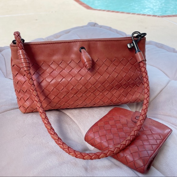 Bottega Veneta Handbags - Bottega Veneta Intrecciato Mini Shoulder Bag & Wallet Set Circa 1990s